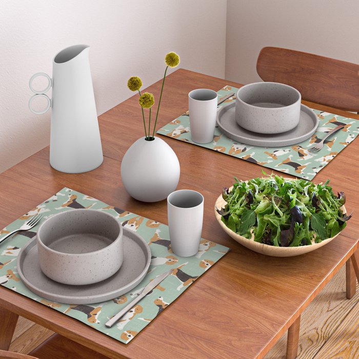 beagle scatter mint Placemat Gallery Image 2