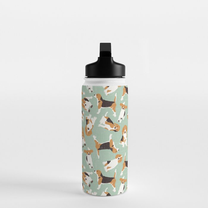 beagle scatter mint Water Bottle Gallery Image 3