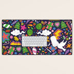 60s 70s psychedelic Modern Christmas Confetti Pattern Desk Mat Gallery Image 1