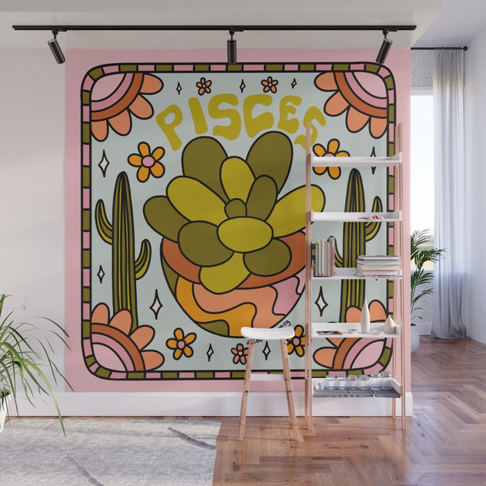Pisces Cactus Wall Mural Gallery Image 1