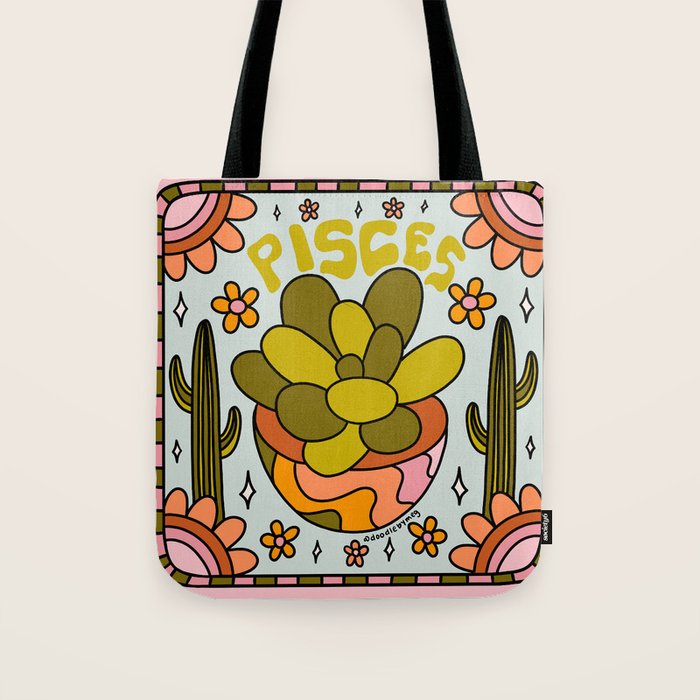 Pisces Cactus Tote Bag Gallery Image 1