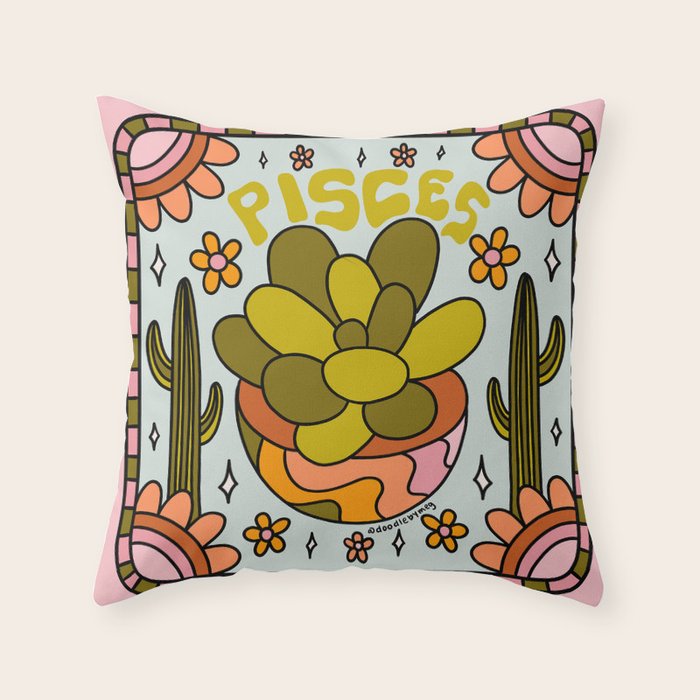 Pisces Cactus Throw Pillow Gallery Image 6