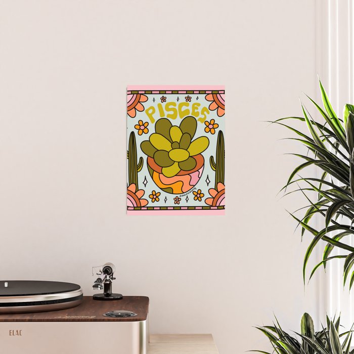 Pisces Cactus Poster Gallery Image 2
