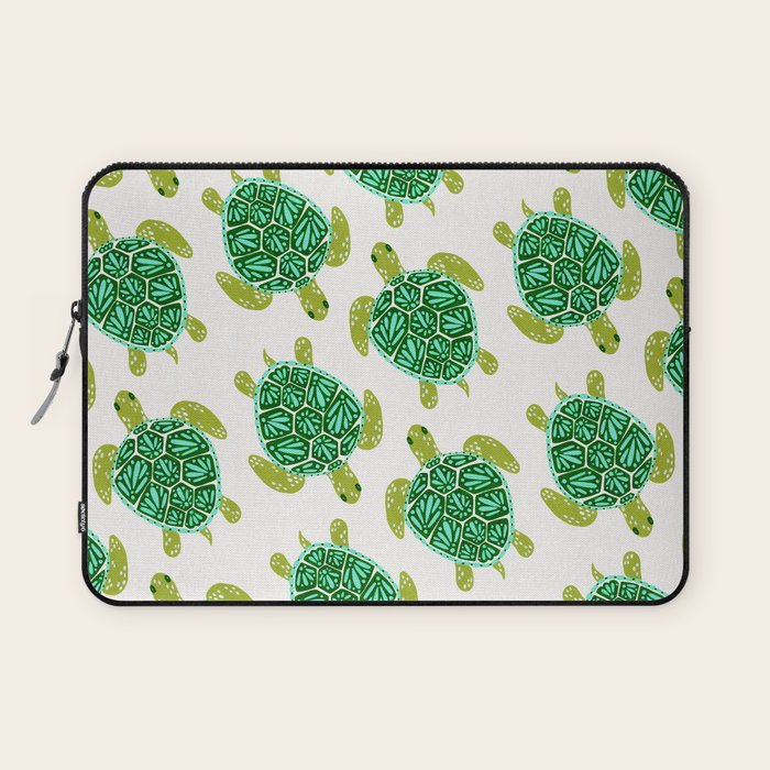 Sea Turtle - Green Palette Laptop Sleeve Gallery Image 1