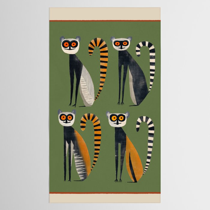 Striped Lemurs Tablecloth Gallery Image 2