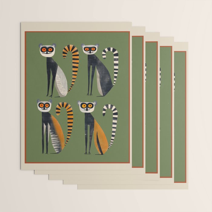 Striped Lemurs Wrapping Paper Gallery Image 3