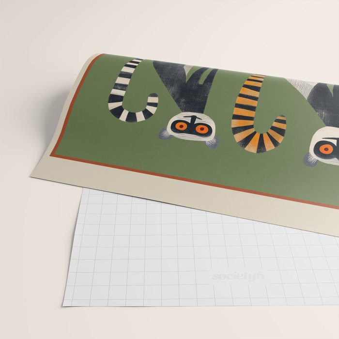 Striped Lemurs Wrapping Paper Gallery Image 2