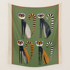 Striped Lemurs Wall Tapestry Gallery Image 4