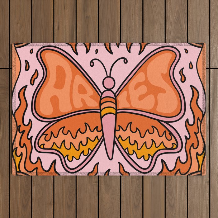 Aries Butterfly Outdoor Rug Gallery Image 1