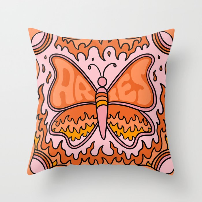 Aries Butterfly Throw Pillow Gallery Image 6