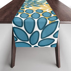 Modern Floral Prints, Teal and Yellow Table Runner Gallery Image 1