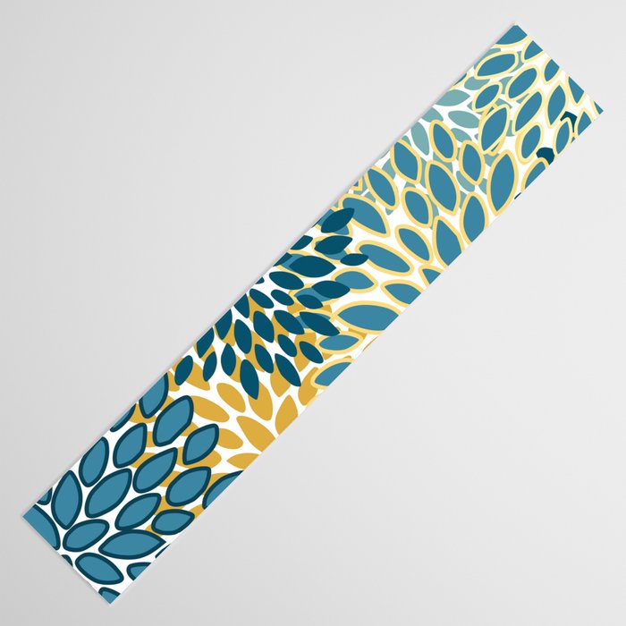 Modern Floral Prints, Teal and Yellow Table Runner Gallery Image 3