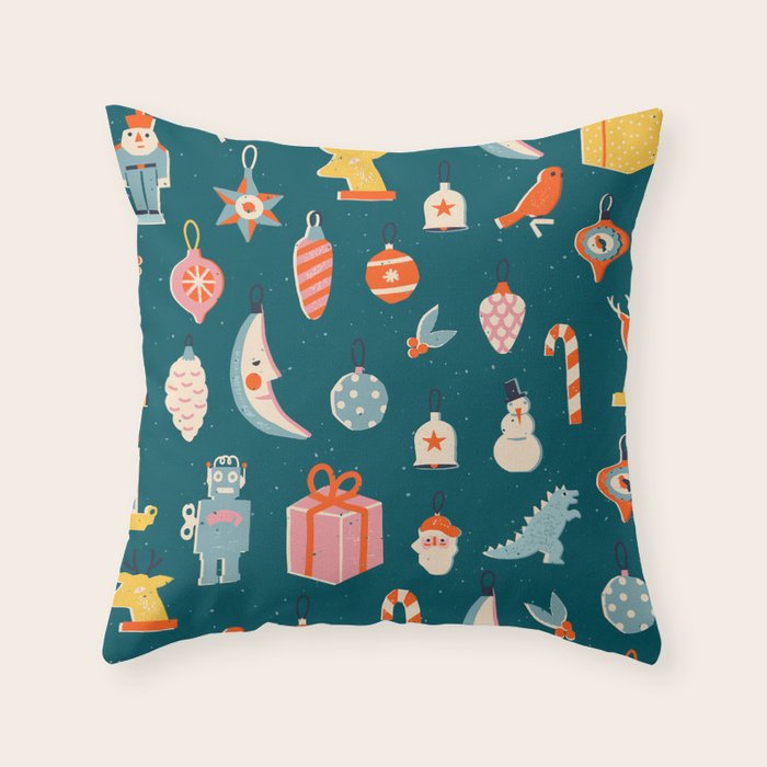 Christmas vintage toys Throw Pillow Gallery Image 6