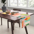 Vintage world travel postage stamp sticker pattern Table Runner Gallery Image 2