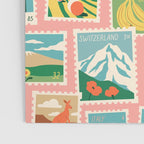 Vintage world travel postage stamp sticker pattern Poster Gallery Image 3