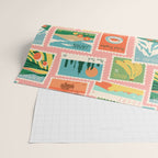 Vintage world travel postage stamp sticker pattern Wrapping Paper Gallery Image 2