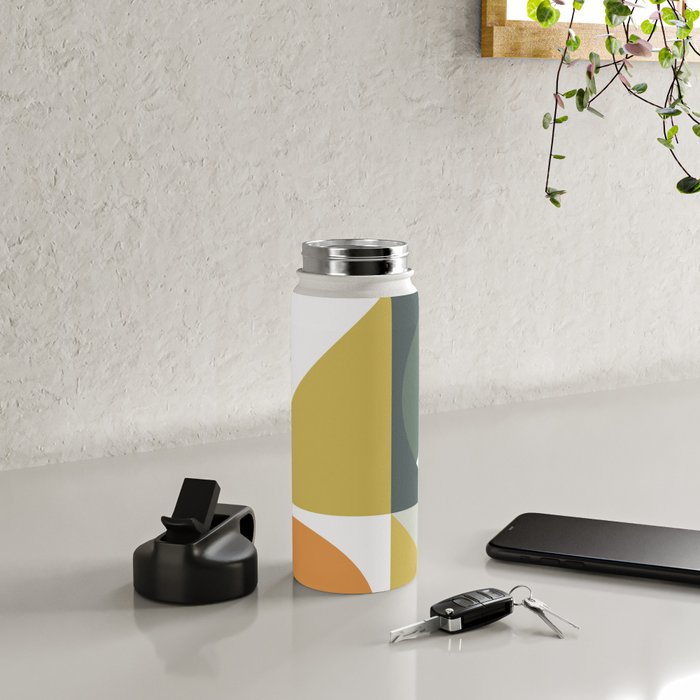 Mid Century Geometric 01 Water Bottle Gallery Image 5