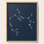 Sagittarius Zodiac Star Constellation Line Art Dark Blue Serving Tray Gallery Image 1