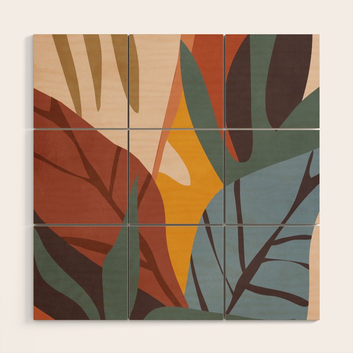 Abstract Art Jungle Wood Wall Art Gallery Image 1