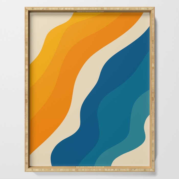 Minimalist abstract waves Serving Tray Gallery Image 1