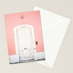 Lisbon Door | Pink on white fine art travel photography print | Portugal Europe Stationery Card Gallery Image 2