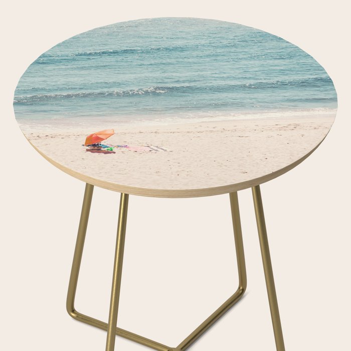 Aerial Orange Beach Umbrella - Ocean - Beach and Sea photography by Ingrid Beddoes Side Table Gallery Image 2