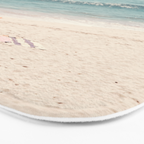 Aerial Orange Beach Umbrella - Ocean - Beach and Sea photography by Ingrid Beddoes Bath Mat Gallery Image 3