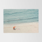 Aerial Orange Beach Umbrella - Ocean - Beach and Sea photography by Ingrid Beddoes Rug Gallery Image 2