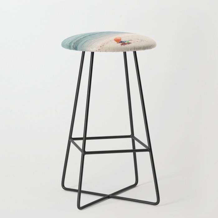Aerial Orange Beach Umbrella - Ocean - Beach and Sea photography by Ingrid Beddoes Stool Gallery Image 1