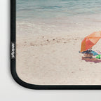 Aerial Orange Beach Umbrella - Ocean - Beach and Sea photography by Ingrid Beddoes Laptop Sleeve Gallery Image 3