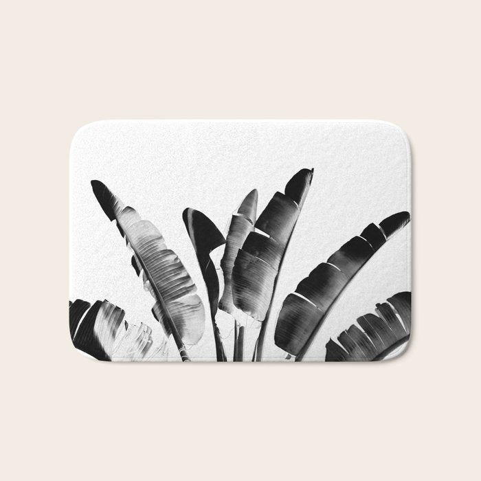 Traveler palm - bw Bath Mat Gallery Image 1