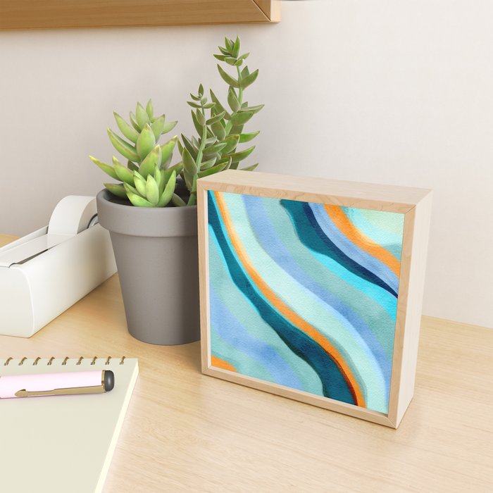 Abstract Blue Fluid Mini Art Print Gallery Image 2