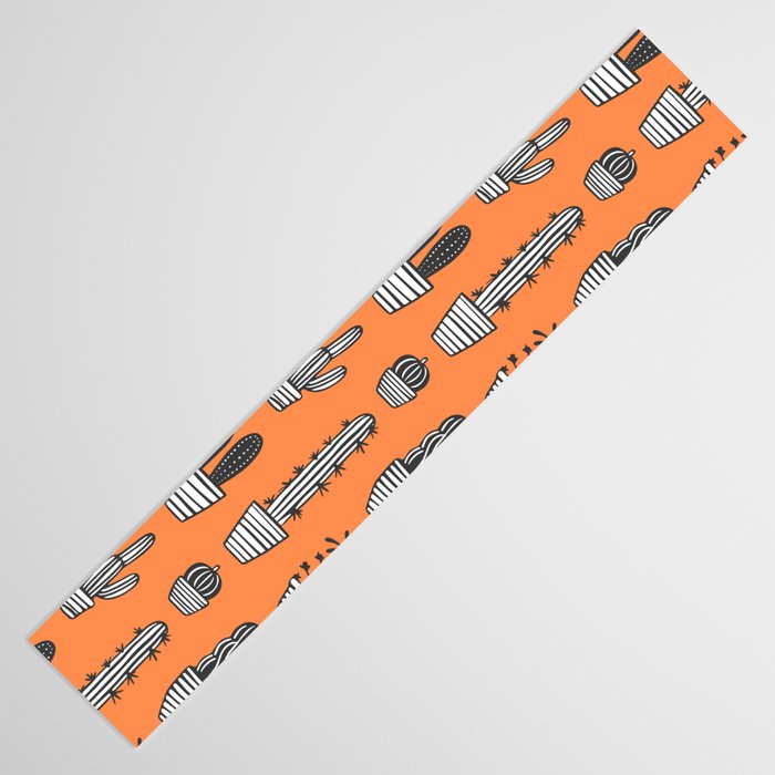 Retro hand drawn cactus plant pattern Table Runner Gallery Image 3