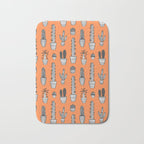 Retro hand drawn cactus plant pattern Bath Mat Gallery Image 1