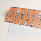 Retro hand drawn cactus plant pattern Wrapping Paper Gallery Image 2