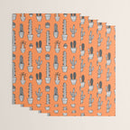 Retro hand drawn cactus plant pattern Wrapping Paper Gallery Image 3
