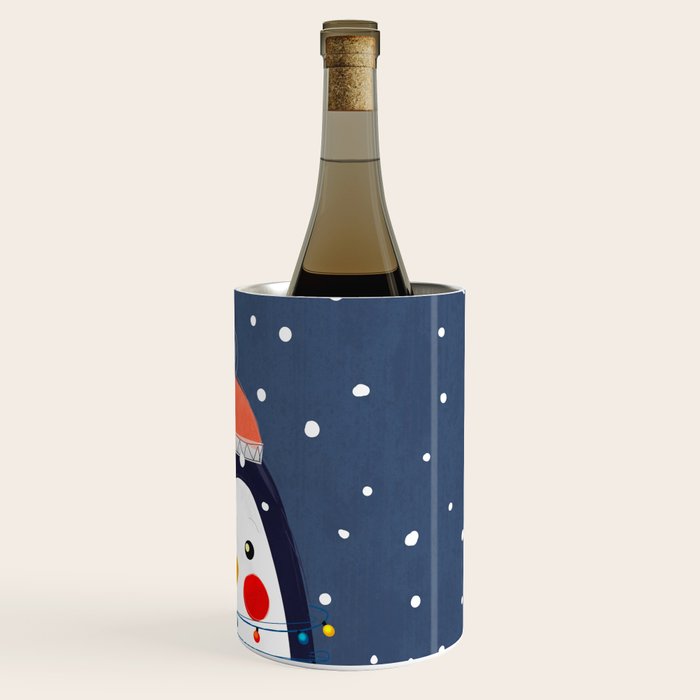 Christmas Penguin with fairy lights no2 Wine Chiller Gallery Image 3