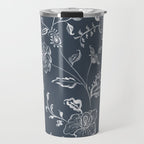 Watercolor Chintz Floral - Indigo Travel Mug Gallery Image 1