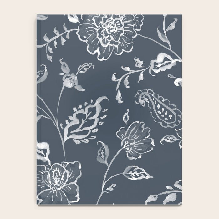 Watercolor Chintz Floral - Indigo Notebook Gallery Image 4
