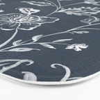 Watercolor Chintz Floral - Indigo Bath Mat Gallery Image 3