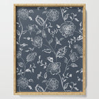 Watercolor Chintz Floral - Indigo Serving Tray Gallery Image 1