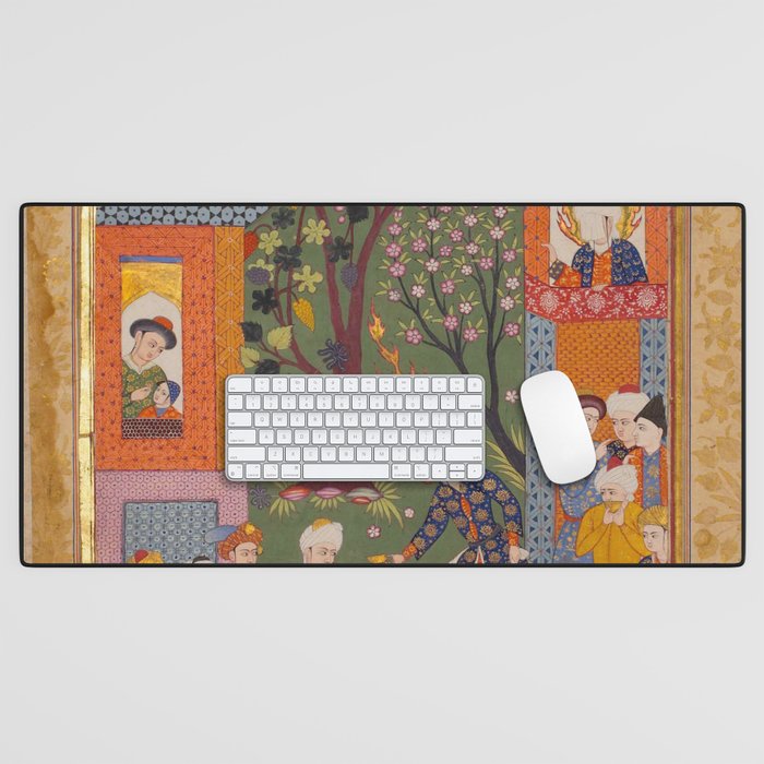 Khidr giving cups of the water of immortality to the inhabitants of Paradise Islamic Antique Art Desk Mat Gallery Image 1