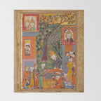 Khidr giving cups of the water of immortality to the inhabitants of Paradise Islamic Antique Art Throw Blanket Gallery Image 2