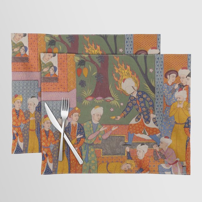 Khidr giving cups of the water of immortality to the inhabitants of Paradise Islamic Antique Art Placemat Gallery Image 1