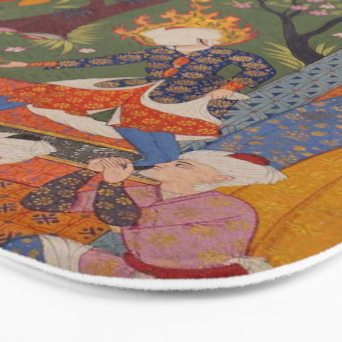 Khidr giving cups of the water of immortality to the inhabitants of Paradise Islamic Antique Art Bath Mat Gallery Image 3