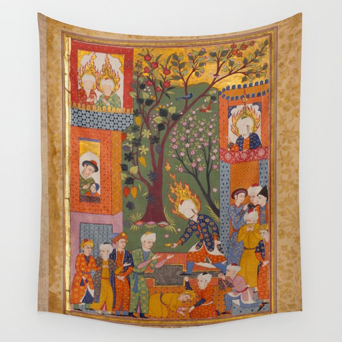 Khidr giving cups of the water of immortality to the inhabitants of Paradise Islamic Antique Art Wall Tapestry Gallery Image 4