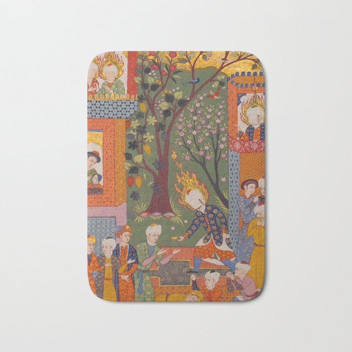 Khidr giving cups of the water of immortality to the inhabitants of Paradise Islamic Antique Art Bath Mat Gallery Image 1