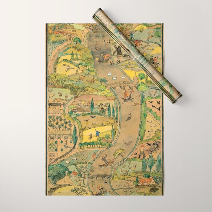 River by CFA Charles Voysey Wrapping Paper Gallery Image 1