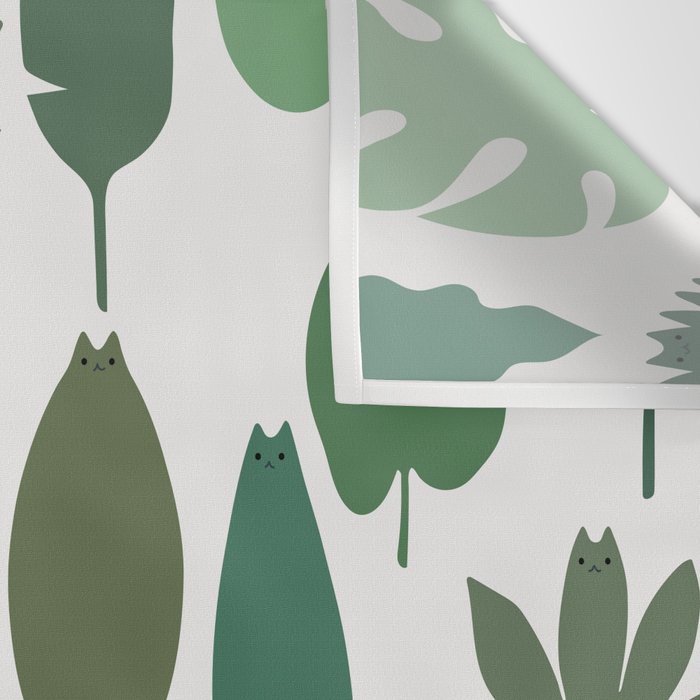 Cat and Plant 39 pattern Wall Tapestry Gallery Image 3