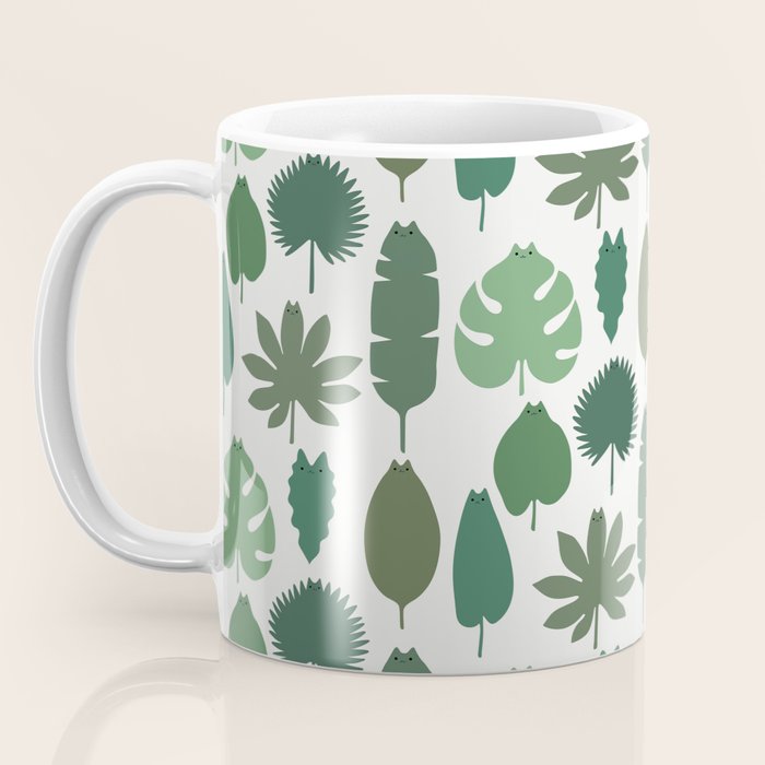 Cat and Plant 39 pattern Coffee Mug Gallery Image 3